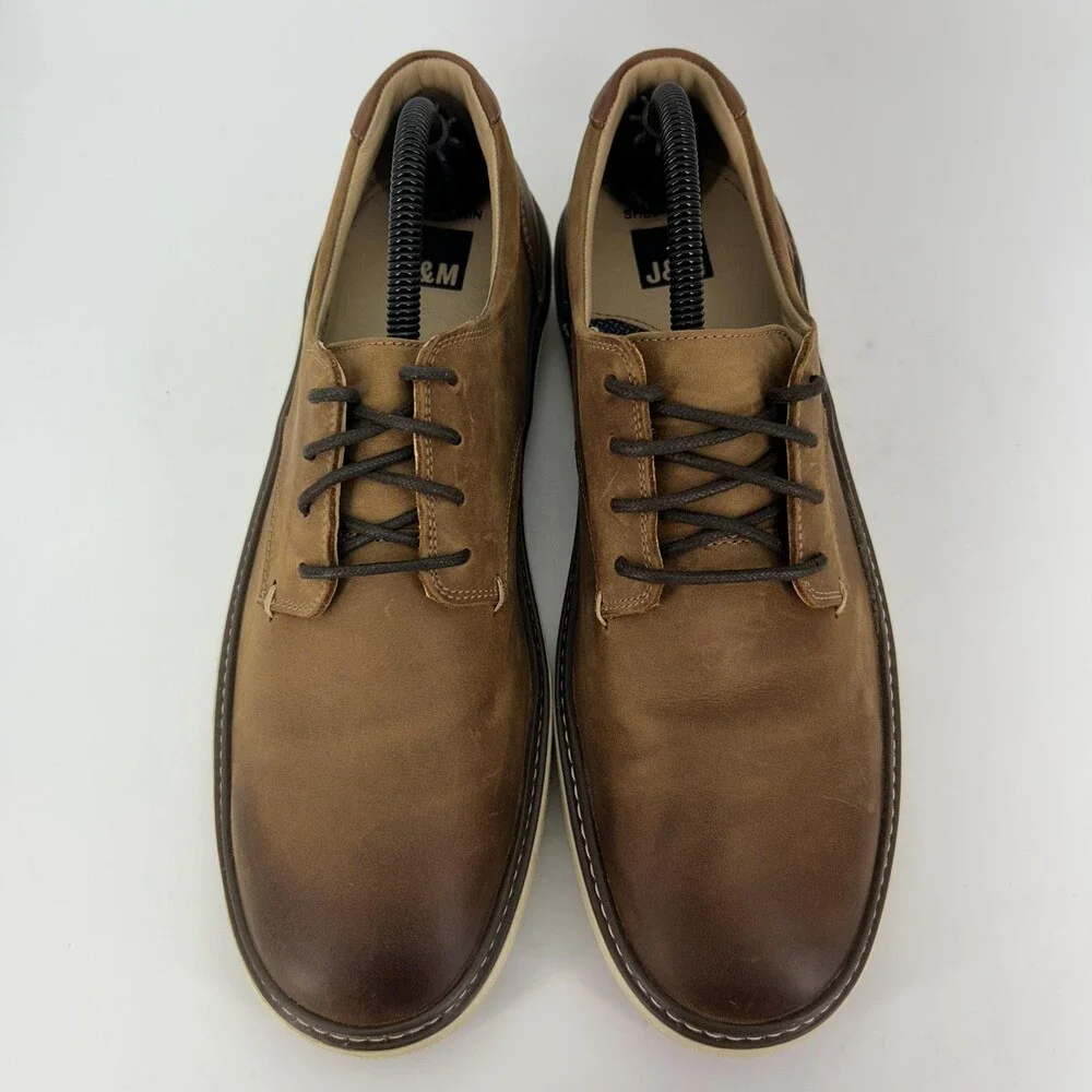 Johnston & Murphy Shoes Mens Size 9.5 Brown McGuffey Plain Toe Leather Casual